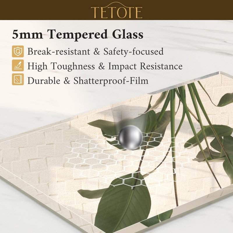 TETOTE 22" x 30" Bathroom Mirror Frameless Tempered Wall Mounted Beveled Mirror for Bathroom