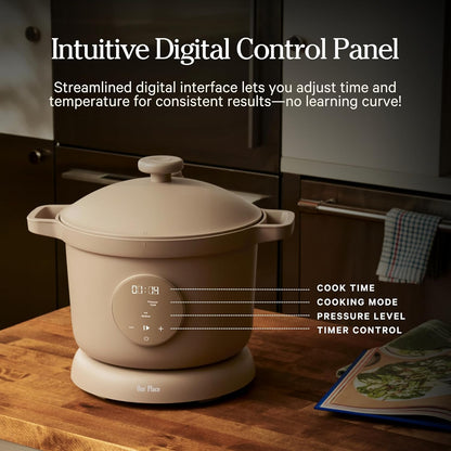 Our Place Dream Cooker - 6 Qt Ceramic Nonstick Multicooker with Touchscreen Controls & Auto Steam Release | 4 Cooking Modes