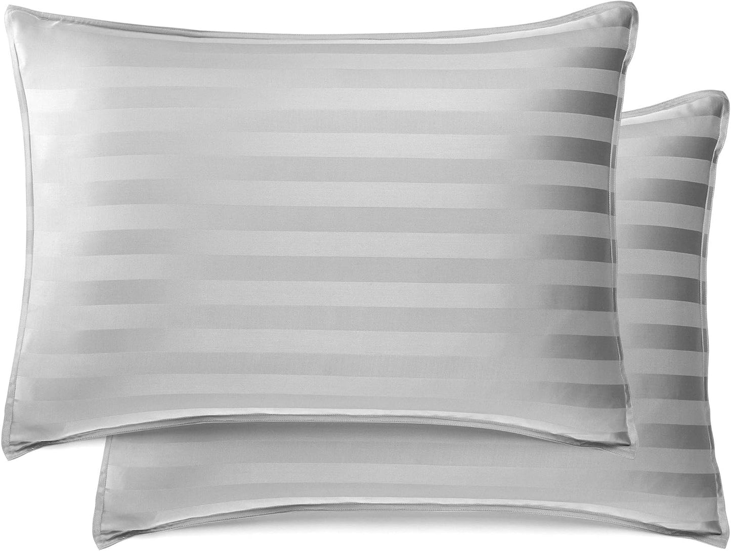 Pure Bamboo Full Bed Sheet Set - 100% Organic Viscose, Luxuriously Soft & Cooling | Jacquard Silver, 2-Year Quality Promise