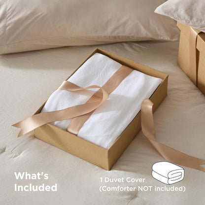 Bedsure Twin Duvet Cover - Soft Prewashed Cotton-Like Polyester Bedding, 68x90 Inches, White