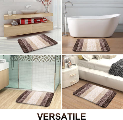 OLANLY Large Bathroom Rugs - Extra Soft Microfiber Mat 47x32 | Quick Dry & Machine Washable, Brown