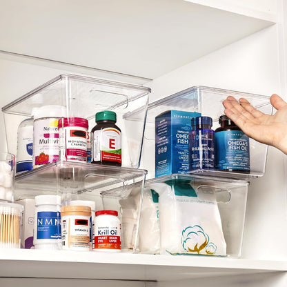 Vtopmart Clear Stackable Storage Bins - 8 Pack Large Plastic Containers with Lids for Pantry & Kitchen Organization