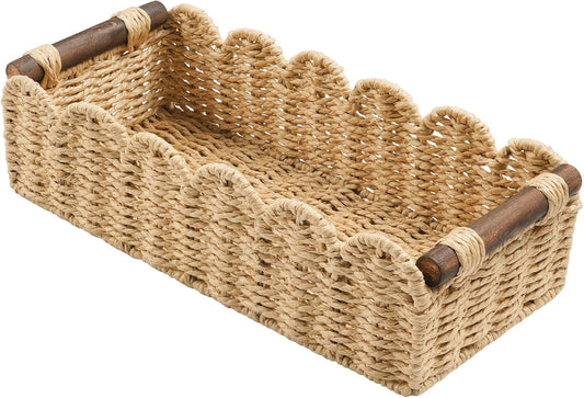 Regine Switzerland Toilet Paper Storage Basket - Stylish Wicker Organizer for Bathroom, Kitchen & Nursery - Beige