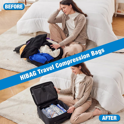 Skiennix Compression Bags - Space Saver Vacuum Packing for Travel Essentials | 12-Pack