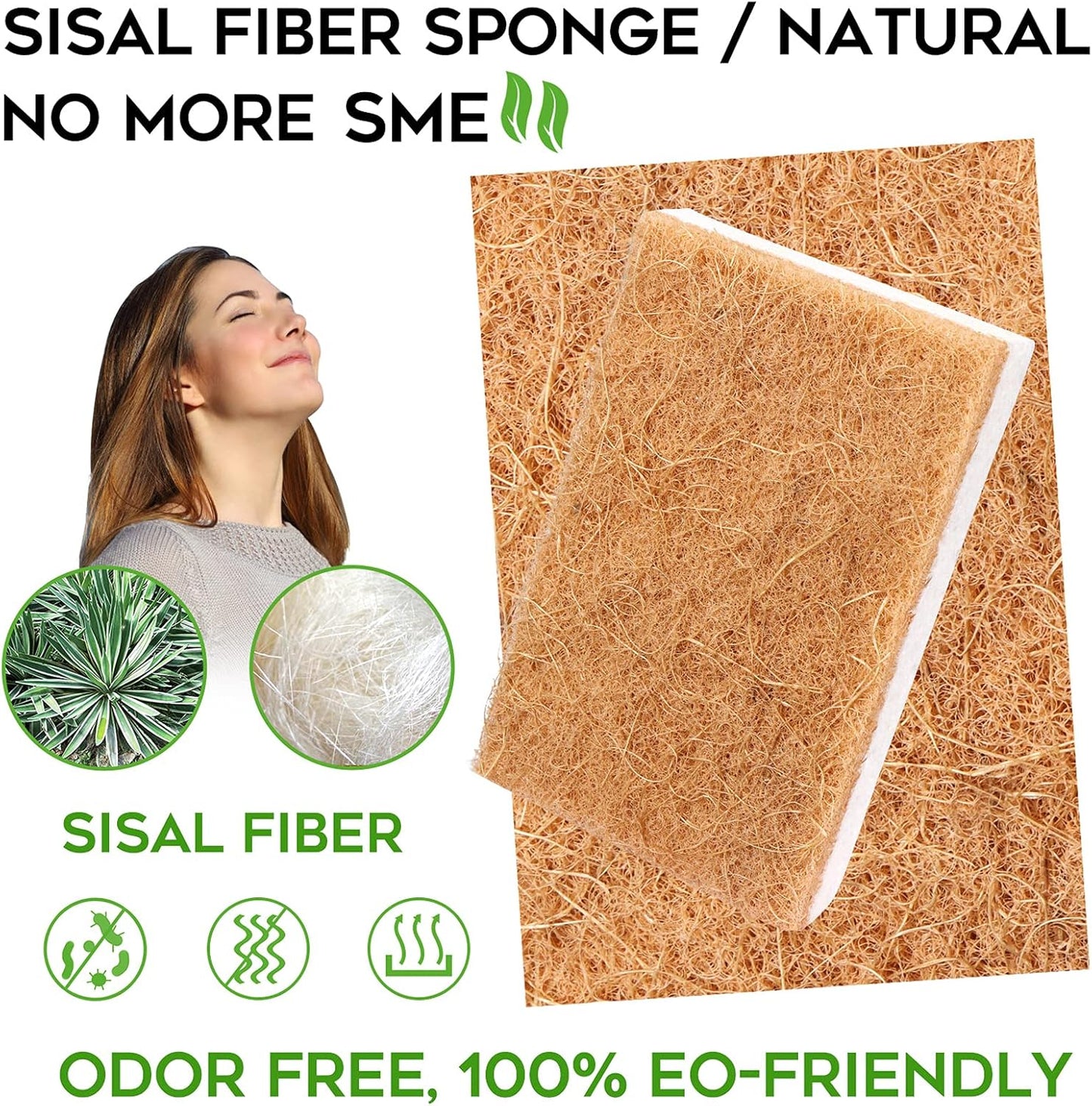 Skiennix Natural Sponges - Eco-Friendly Non-Scratch Scrub Sponge Set | 9-Pack Biodegradable Dish Cleaners
