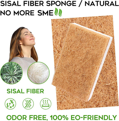 Skiennix Natural Sponges - Eco-Friendly Non-Scratch Scrub Sponge Set | 9-Pack Biodegradable Dish Cleaners