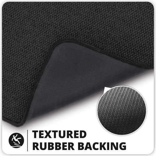 Bosap Bath Mat,Ultra Thin Bathroom Runner Rugs,Large Bath Mats for Bathroom,Quick Dry,Non-Slip,Machine Washable,Low Pile,Bath Rug,Shower Outside,Sink,Home Decor Accessories.Black,1'5"x2'3"(2 Pack)