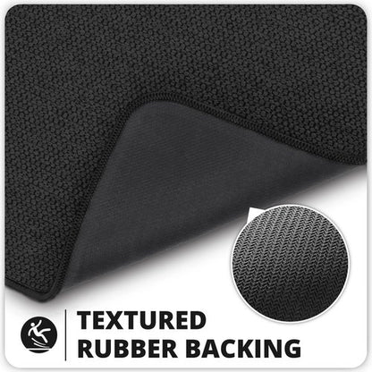 Bosap Bath Mat,Ultra Thin Bathroom Runner Rugs,Large Bath Mats for Bathroom,Quick Dry,Non-Slip,Machine Washable,Low Pile,Bath Rug,Shower Outside,Sink,Home Decor Accessories.Black,1'5"x2'3"(2 Pack)