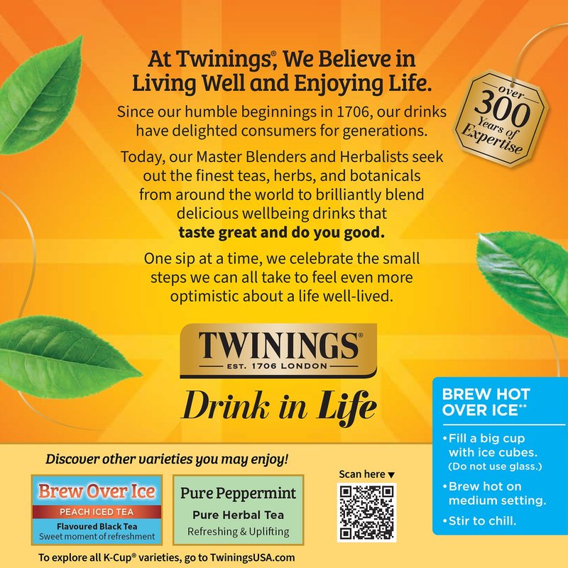 Twinings Lemon & Ginger Herbal Tea 72 K-Cup Pods for Keurig, 12 Count (Pack of 6), Tangy & Spicy, Naturally Caffeine-Free, Enjoy Hot or Iced