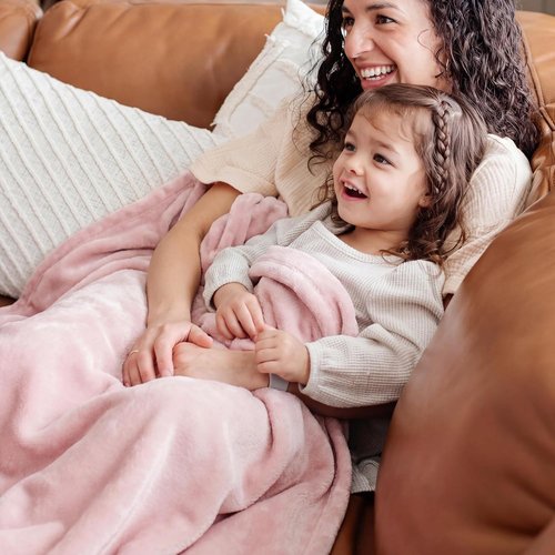 Bedsure GentleSoft Fleece Bed Blanket - Cozy Plush Microfiber Full Size Pink, 84x90 Inches