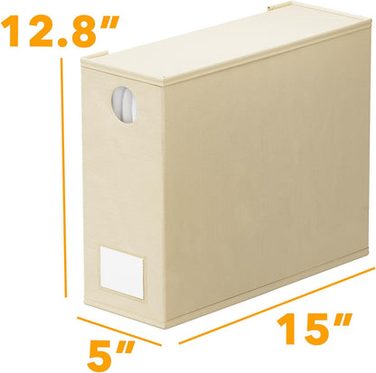SpaceAid Bed Sheet Organizers - Foldable Linen Closet Storage for Queen & King Size - Beige 4 Pack