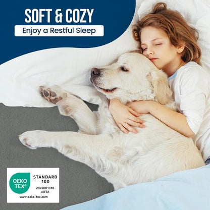 Full Size Mattress Protector Waterproof, Premium 200 GSM Terry Mattress Cover, Soft & Breathable Bed Cover, Fitted Sheet Style Stretchable Deep Pockets 15" by Utopia Bedding (Gray)