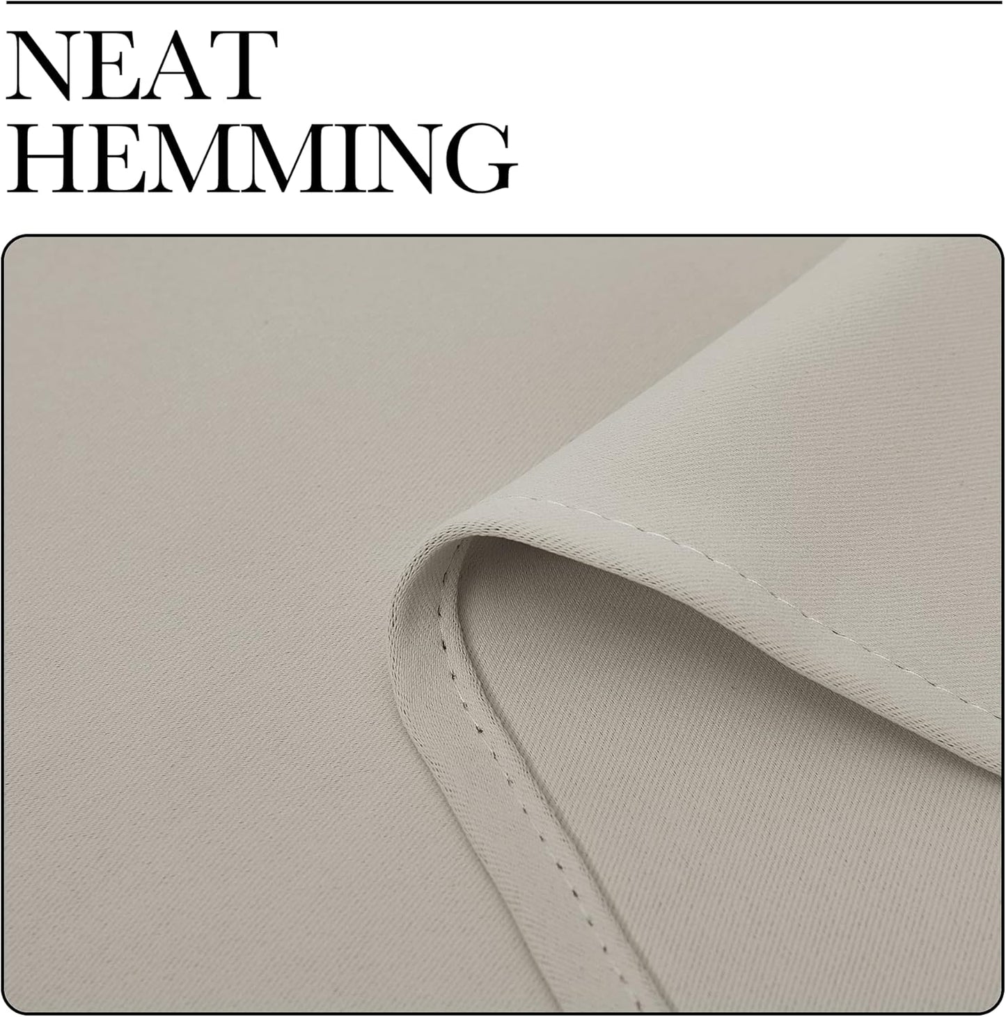 NICETOWN Kitchen Curtains - Thermal Insulated Grommet Room Darkening Draperies | Natural, 2 Panels (W42 x L48)
