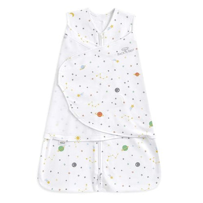HALO 100% Cotton Sleepsack Swaddle - 3-Way Adjustable Wearable Blanket, TOG 1.5, Space Design, Newborn 0-3 Months
