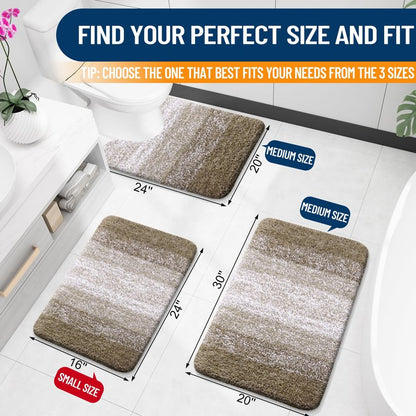 OLANLY Small Bathroom Rugs Mat 24x16, Extra Soft Absorbent Microfiber Bath Rugs, Rubber Backing, Quick Dry, Machine Washable Bath Mat for Bathroom Floor, Tub and Shower, Home Decor Accessories, Coffee