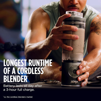 Ninja Blast Max Portable Blender - Cordless Smoothie Maker with 3 Programs, 22 oz Vessel, Grey