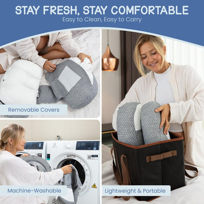 Plus Sized Pregnancy Pillow for Sleeping - Belly, Hip, Back Support for Pregnant Women -Maternity Wedge Pillow for Reducing Pregnancy Fatigue- Adjustable and Washable