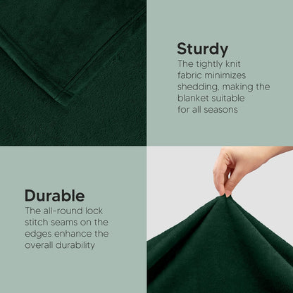 Utopia Bedding Fleece Blanket - Luxury Soft Microfiber Twin Size in Forest Green (60x80 Inch)