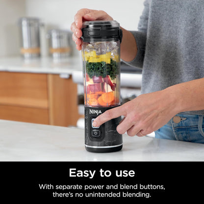 Ninja Blast Portable Blender - Cordless 18oz Personal Blender for Smoothies & Shakes | BPA Free, USB-C Rechargeable, Marble Black