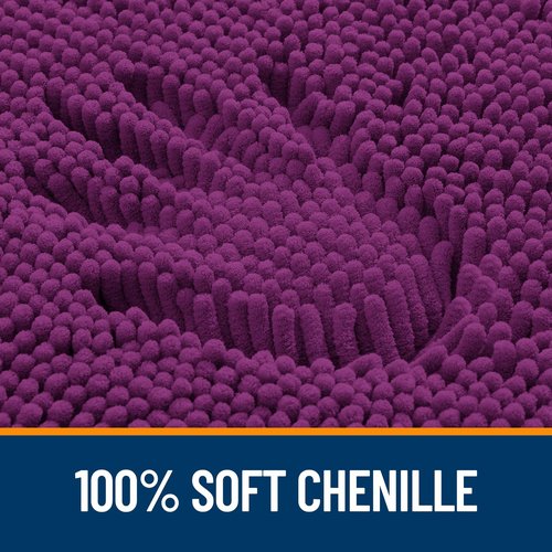 OLANLY Bathroom Rugs 24x16, Extra Soft Absorbent Chenille Bath Rugs, Rubber Backing Quick Dry, Machine Washable Bath Mats for Bathroom Floor, Tub and Shower, Home Decor Accessories, Purple
