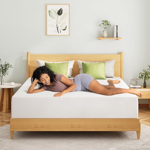 EGOHOME 12-Inch Queen Mattress - Memory Foam with Cooling Green Tea Gel | Medium Firm Support, CertiPUR-US Certified, 80''L x 60''W