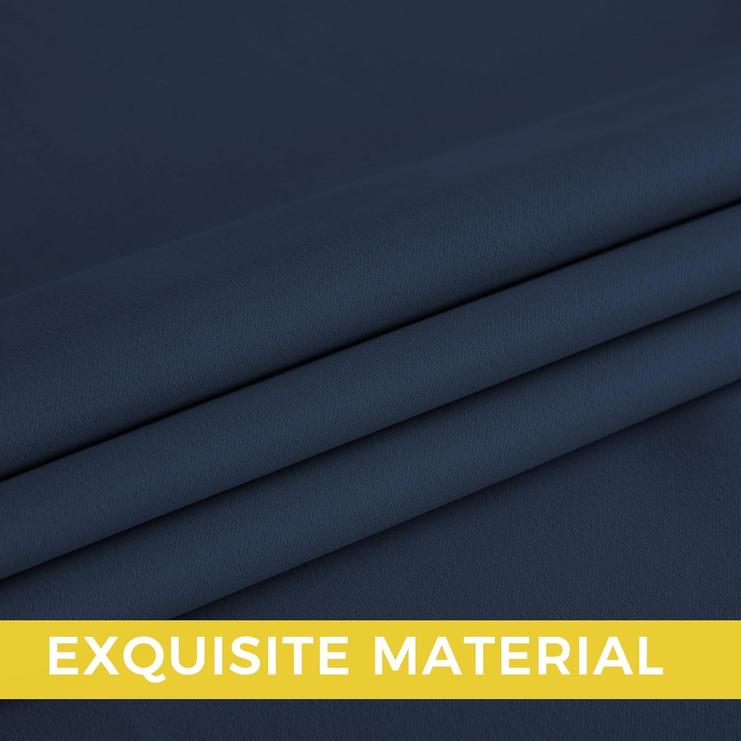 NICETOWN Blackout Curtains - Grommet Panels for Total Darkness | 72 Inches Long, Navy Blue