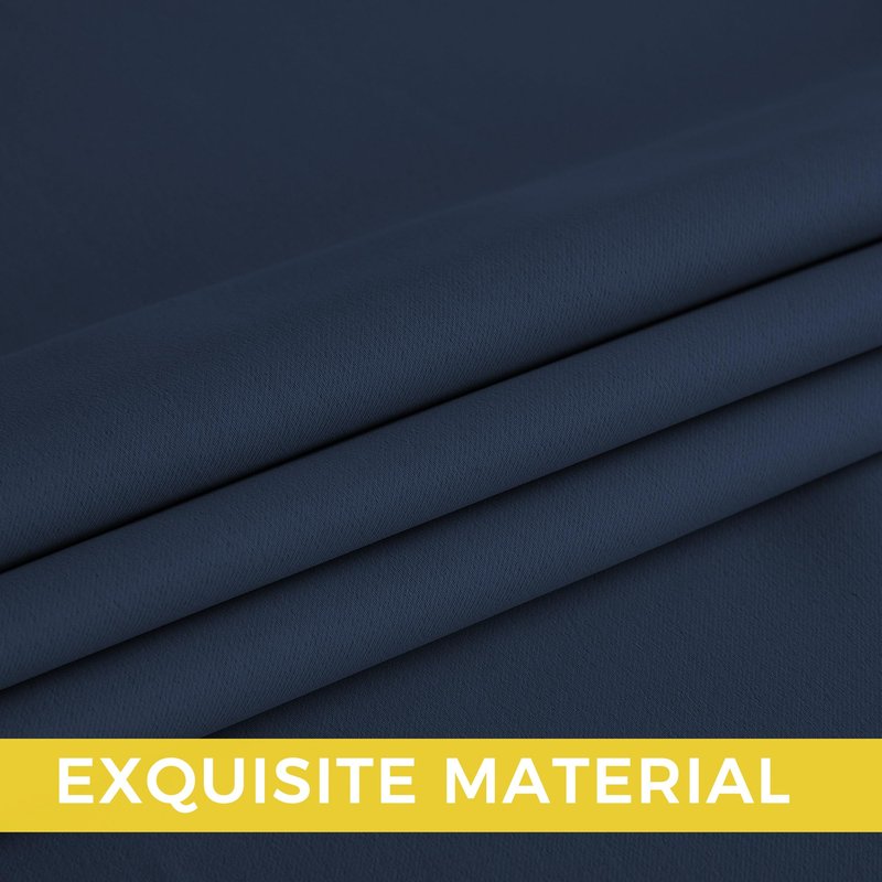 NICETOWN Navy Blue Blackout Draperies Heat Insulated Curtain 95 inch - Extra Long Thermal Insulated Shades for Bedroom, Living Room, Yard, Laundry, Pantry, Garage - 1 Pair, W52 x L95