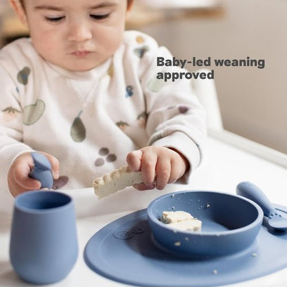 ezpz Tiny Bowl - Sage 100% Silicone Suction Bowl for Infants | Perfect for Baby-Led Weaning
