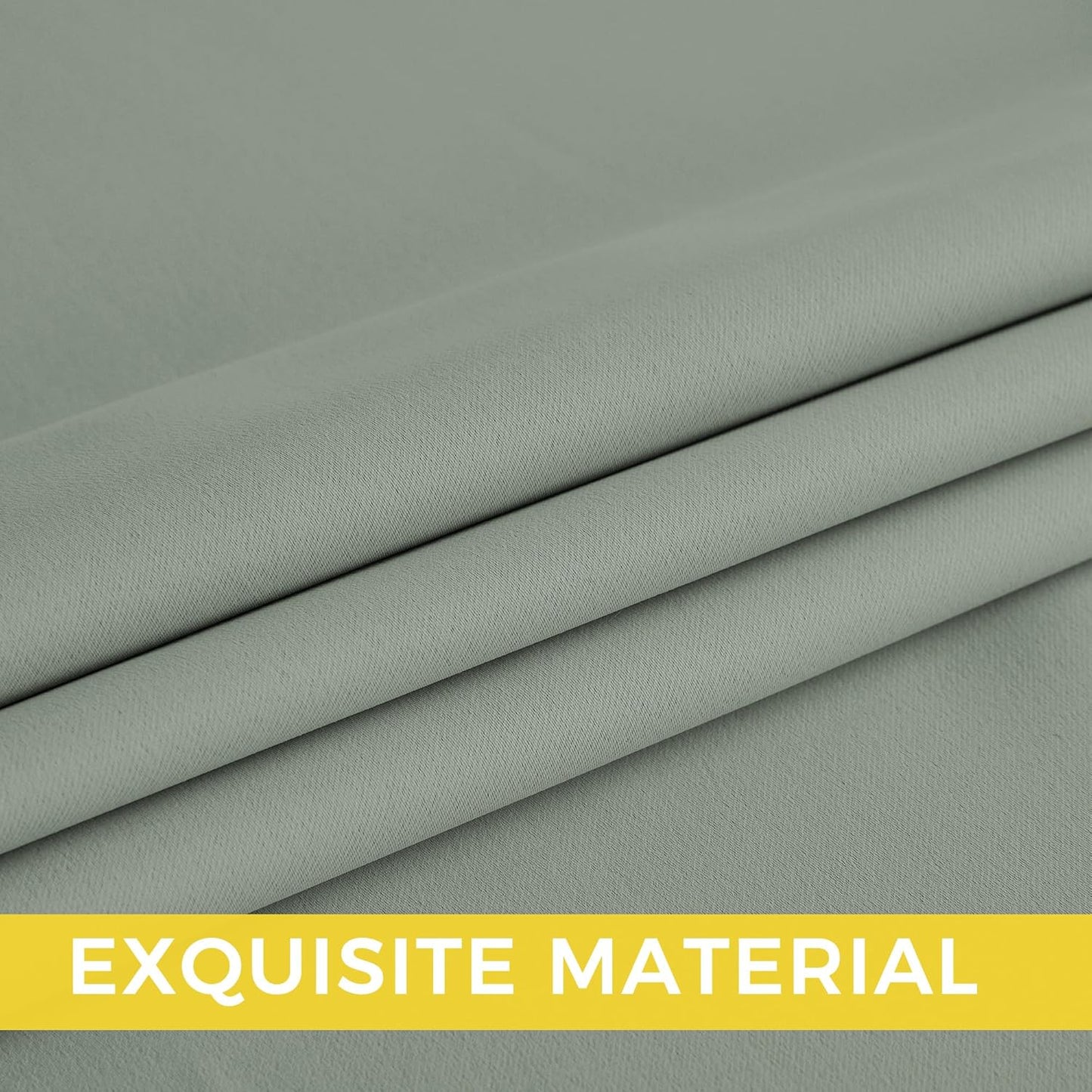 NICETOWN Room Darkening Curtains - Sage Green Drapery Panels, 52"W x 84"L for Ultimate Privacy