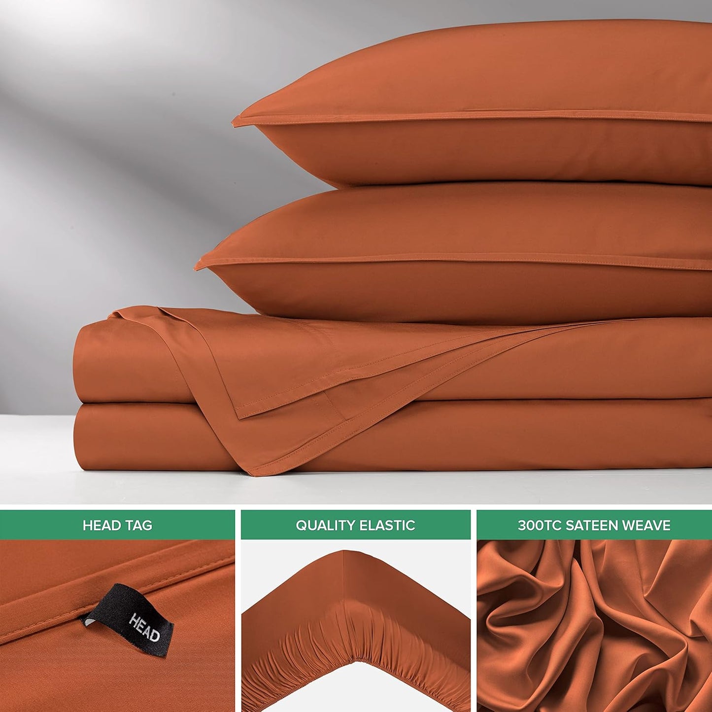 Pure Bamboo King Sheets - Luxuriously Soft 100% Organic Viscose Bed Sheet Set | Cooling & Durable (King, Terracotta)