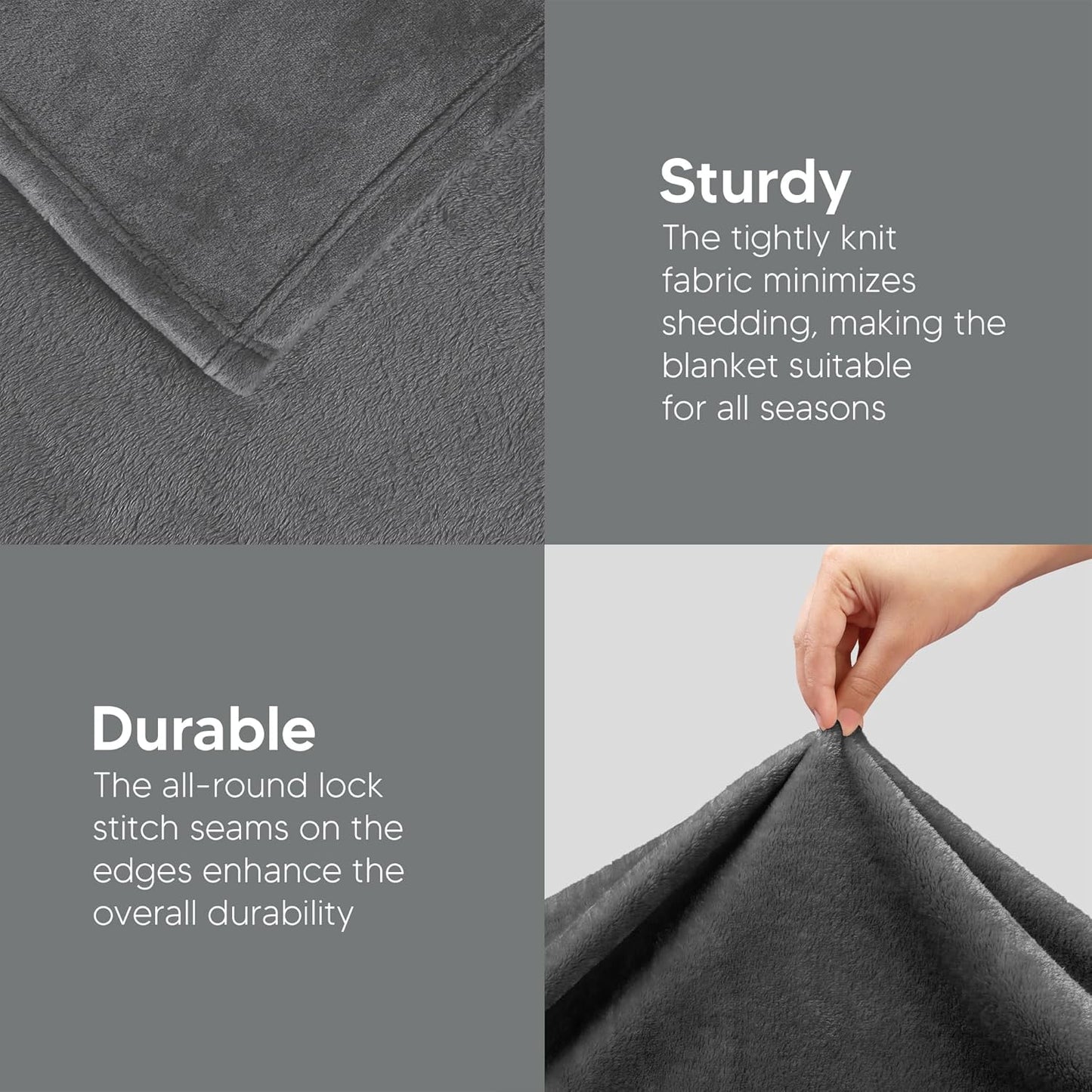 Utopia Bedding Fleece Blanket - Luxury Soft Microfiber Twin XL Size | Grey 300GSM (90x76 Inch)