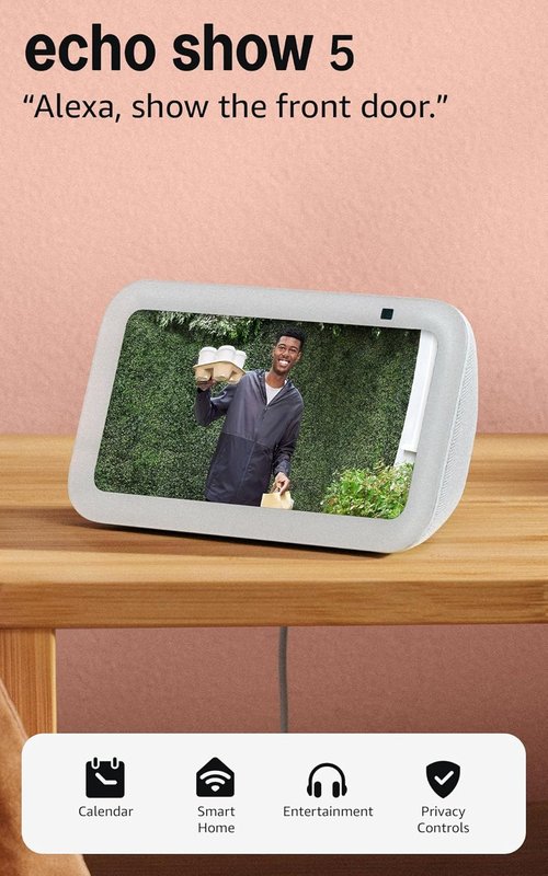 Echo Show 5 by Amazon - Smart Display with Alexa - Enhanced Bass & Clear Sound - Charcoal Color