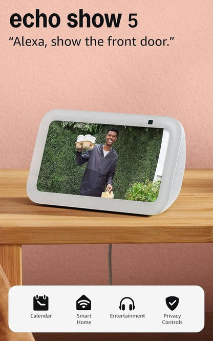 Echo Show 5 by Amazon - Smart Display with Alexa - Enhanced Bass & Clear Sound - Charcoal Color