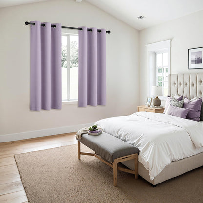 MIULEE Lilac Blackout Curtains - Thermal Insulated Room Darkening Drapes | 45-Inch Grommet Panels (2)