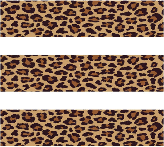 Skiennix Edible Paper Sheets - Cheetah Print Cake Wraps for Women's Birthday Parties | 2.4x11 Inches (3 Pcs)