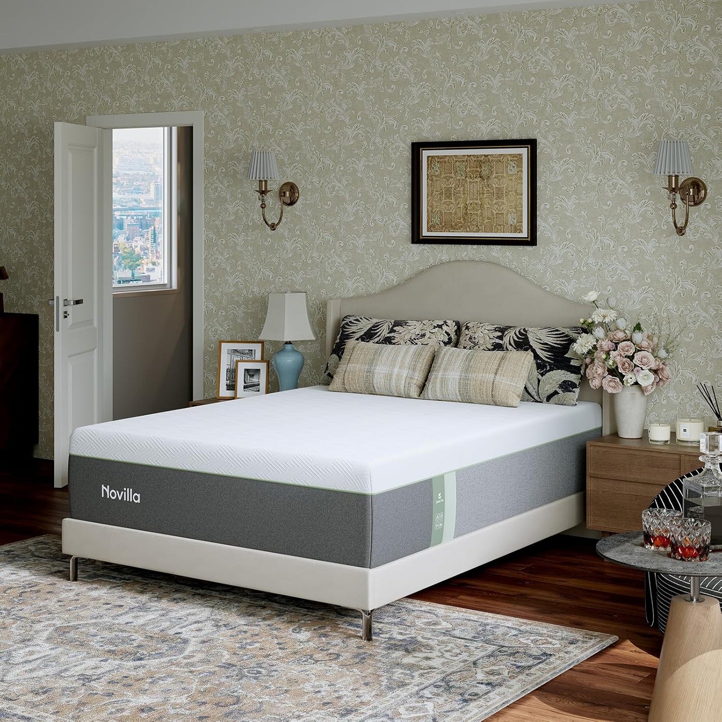 Novilla Bliss Queen Size Memory Foam Mattress - 10 Inch Cool-Touch Cover for Refreshing Sleep & Pain Relief