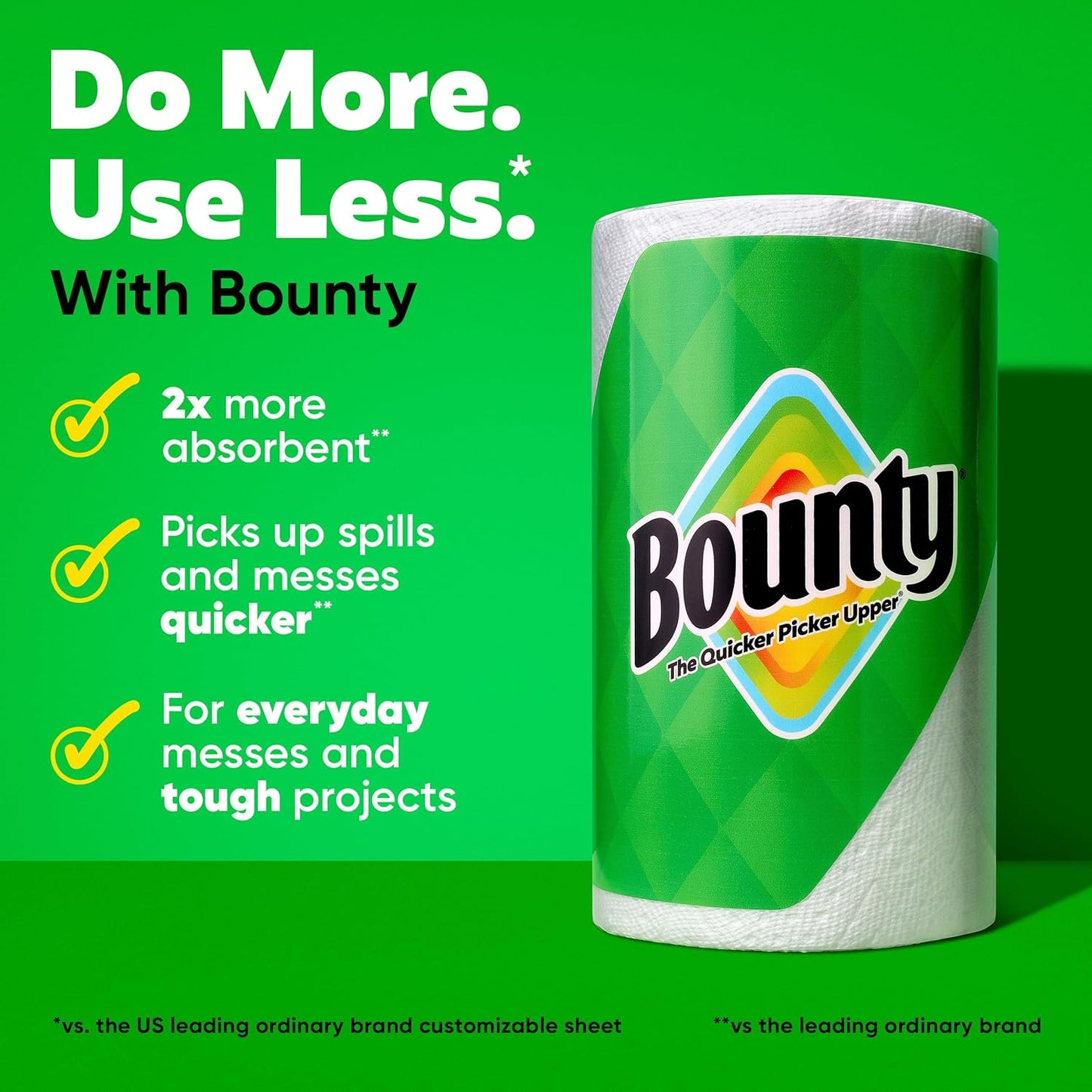 Bounty Select-A-Size Paper Towels - White Mega Rolls for Superior Absorbency | 2 Rolls = 8 Regular Rolls