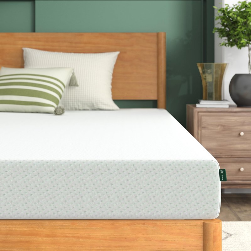 Zinus 6 Inch Green Tea Memory Foam Mattress, Twin, Fiberglass Free, Patented Custom Contour Support, Sturdy Base Foam, CertiPUR-US Certified, Mattress in A Box, White