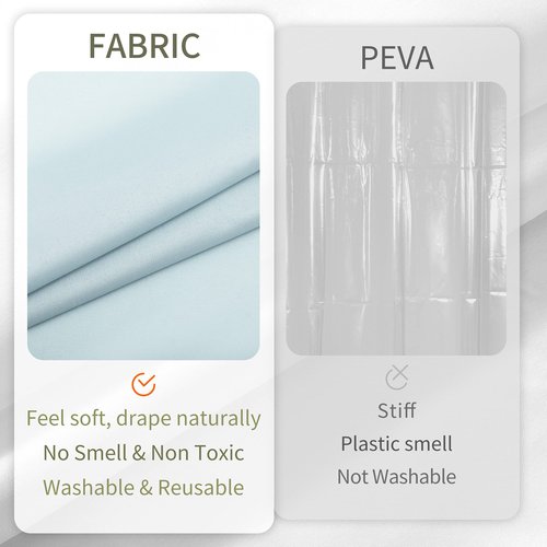 ALYVIA SPRING Extra Long Fabric Shower Curtain Liner Waterproof - 72" x 84", Soft & Lightweight XL Shower Curtain with 3 Magnets, Machine Washable - 72x84, Blue