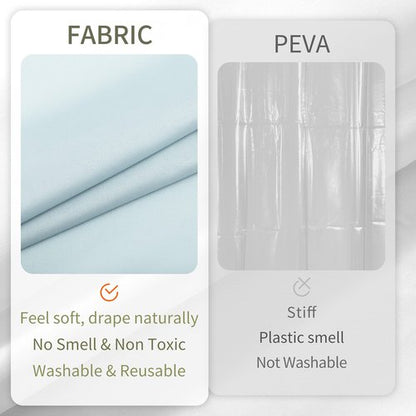 ALYVIA SPRING Extra Long Fabric Shower Curtain Liner Waterproof - 72" x 96", Soft & Lightweight X-Long Shower Curtain with 3 Magnets, Machine Washable - 72x96, Blue