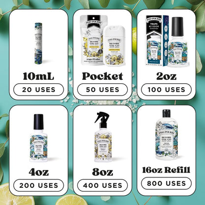 Poo-Pourri Before-You-Go Toilet Spray, Fresh Sea Salt, 4 Fl Oz, Up to 200 Uses, Bathroom Odor Deodorizer, Plant-Based with Essential Oils, for Home or Work, Sea Salt, Bergamot & Eucalyptus Scent