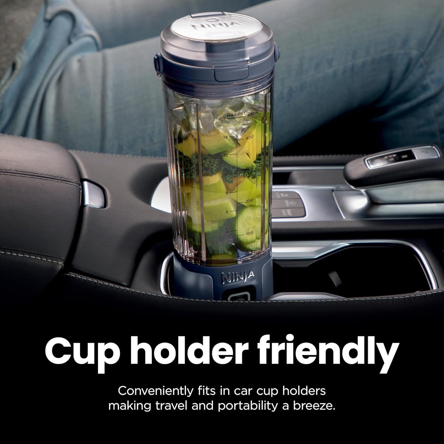 Ninja Portable Blender - Cordless 18oz Personal Blender for Smoothies & Shakes | BPA-Free, Leakproof, USB-C Rechargeable, Black