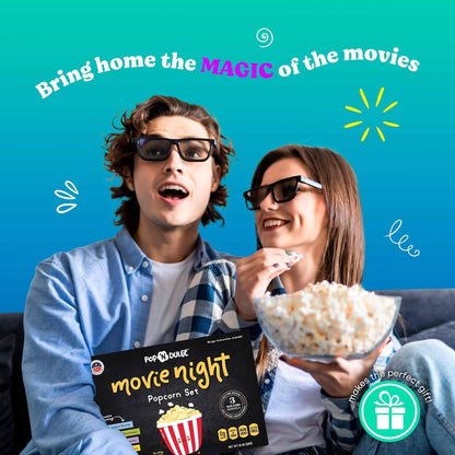 Pop n' Dulge Gourmet Popcorn Gift Set - 16 Pcs with 5 Non-GMO Kernels & Seasoning Packs | Perfect for Movie Nights & Housewarming Gifts