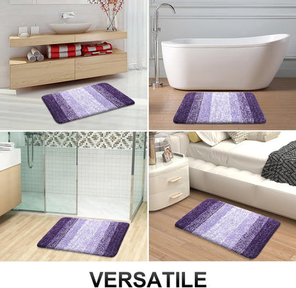 OLANLY Bathroom Rugs - Extra Soft Microfiber Mat 34x21 | Quick Dry & Machine Washable, Violet