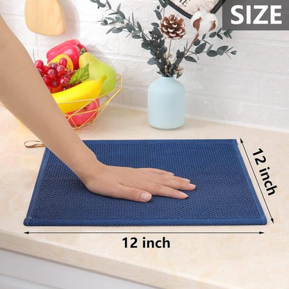 Homaxy 100% Cotton Dish Cloths - Ultra Soft, Absorbent & Quick Drying | 12-Pack, Navy Blue, 12 x 12 Inches