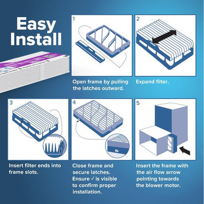 Filtrete 16x25x4 Refillable Air Filter Starter Kit, MPR 1550, MERV 12, 1 Reusable Air Filter Frame & 2 Air Filters, Fits Honeywell & Lennox, Allergen Bacteria & Virus, actual size 15.88 x 24.62 x 4.25