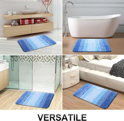 OLANLY Bathroom Runner Rugs - Extra Soft Microfiber, Quick Dry & Washable | 45x27, Light Royal Blue