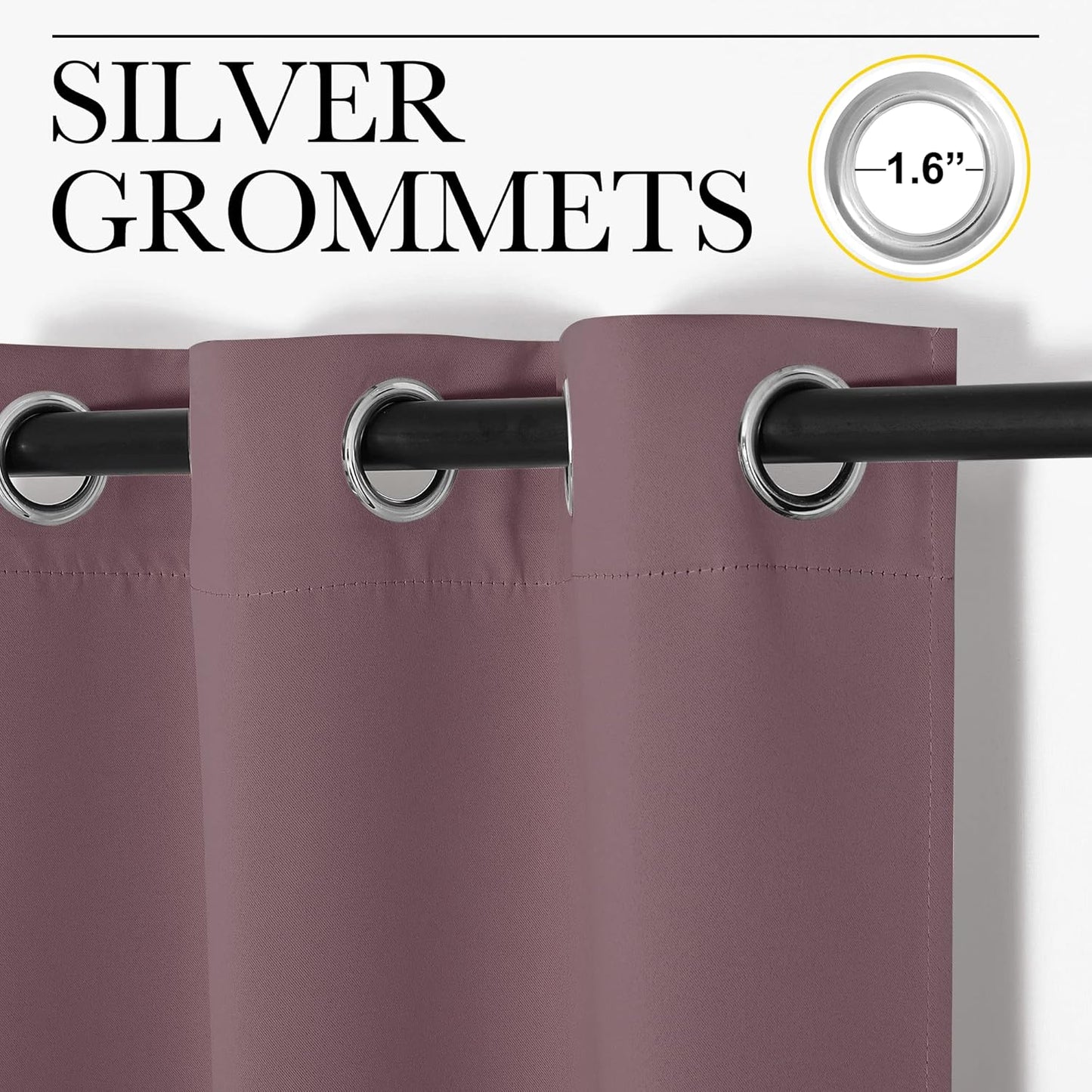 NICETOWN Dry Rose Blackout Curtains - 78" Long | Sound Reducing & Heat Blocking | 55" Wide, 2 Pieces