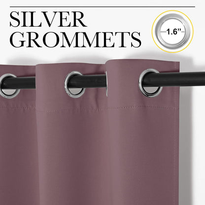 NICETOWN Room Darkening Curtains - Thermal Insulated Grommet Drapes | Set of 2, 42" x 68" - Ideal for Kitchen & Bedroom