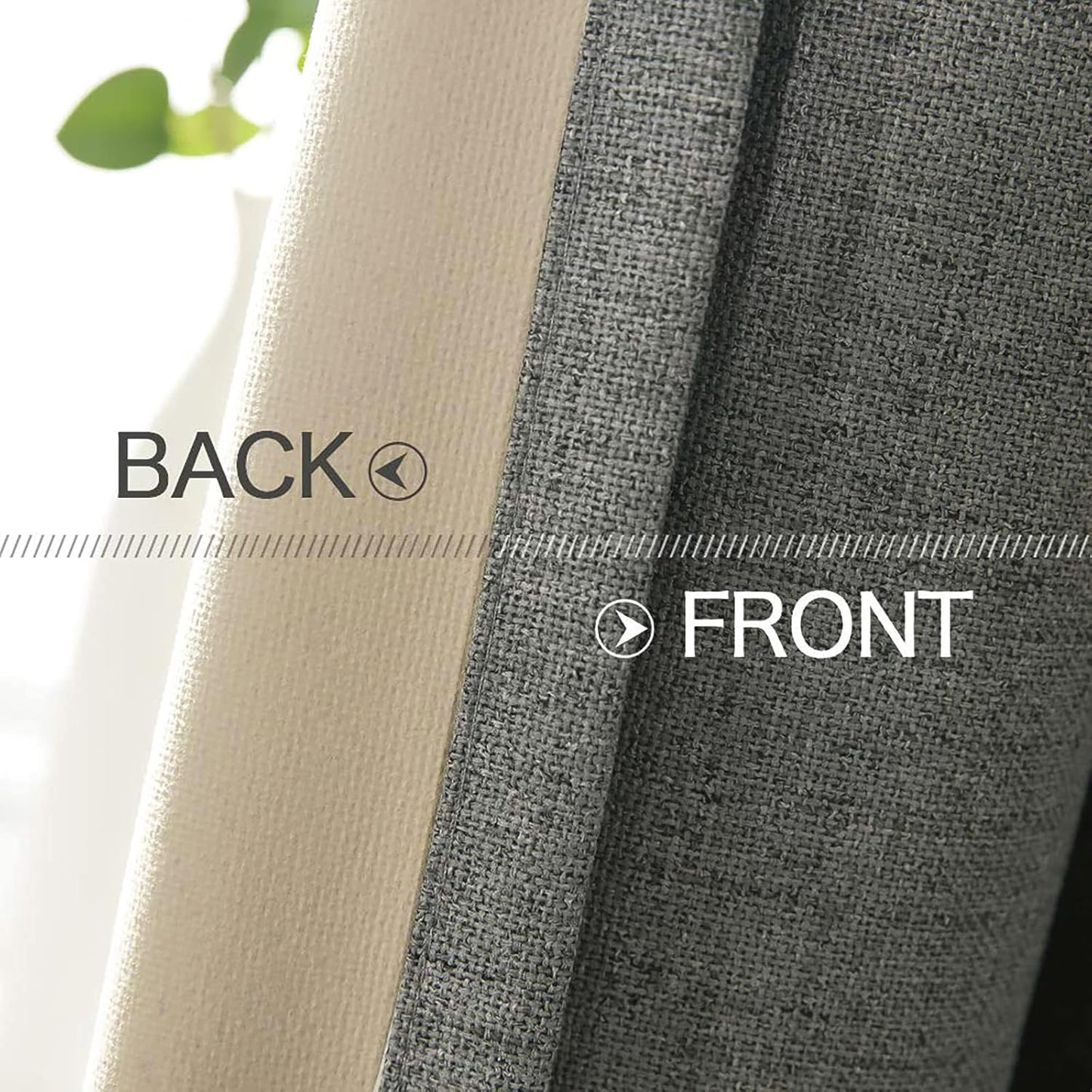MIULEE Dark Grey Linen Texture Curtains - 2 Pack Blackout Grommet 52x108 Inch | Classic Room Darkening Design